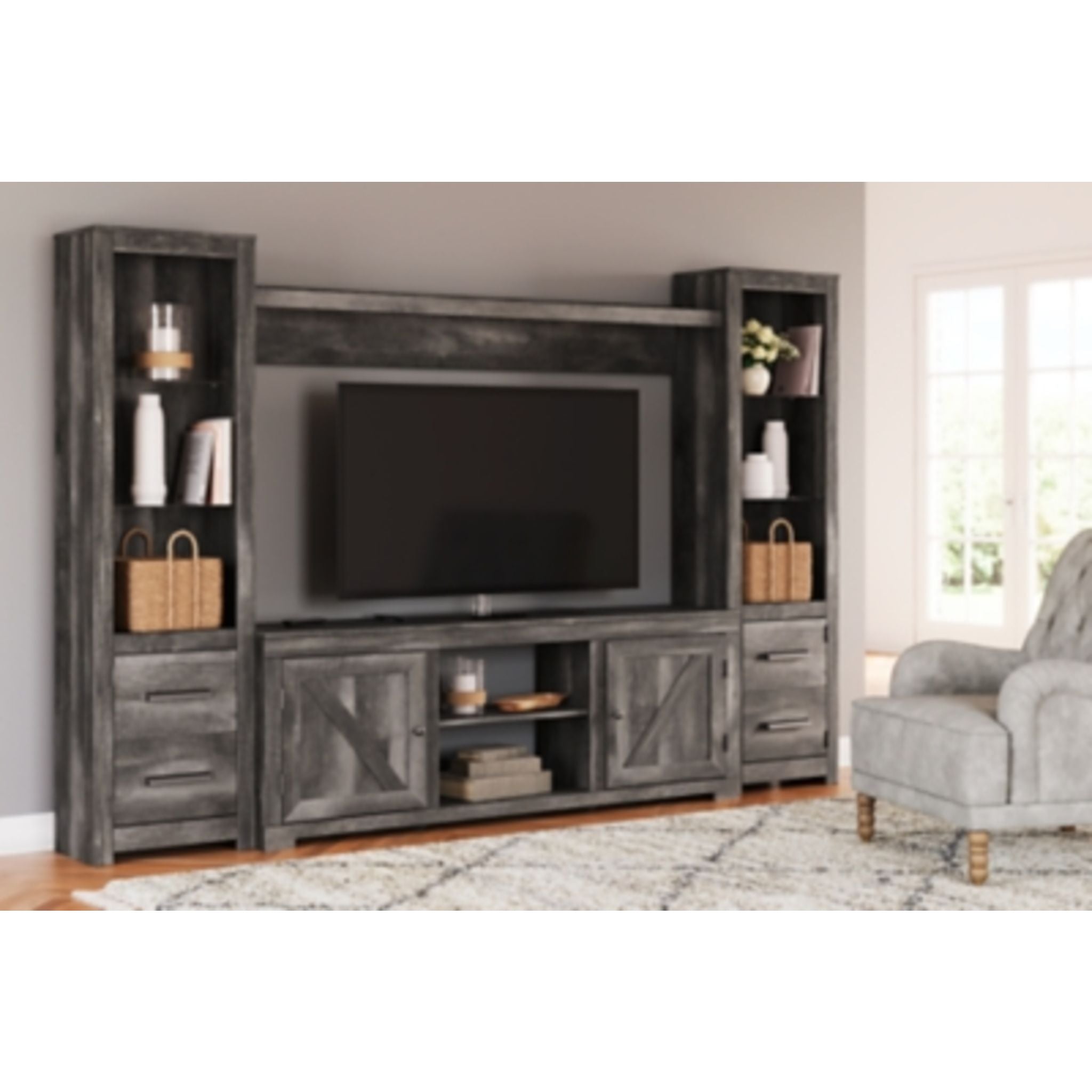 Wynnlow 4 Piece Entertainment Unit - Gray - Image 2