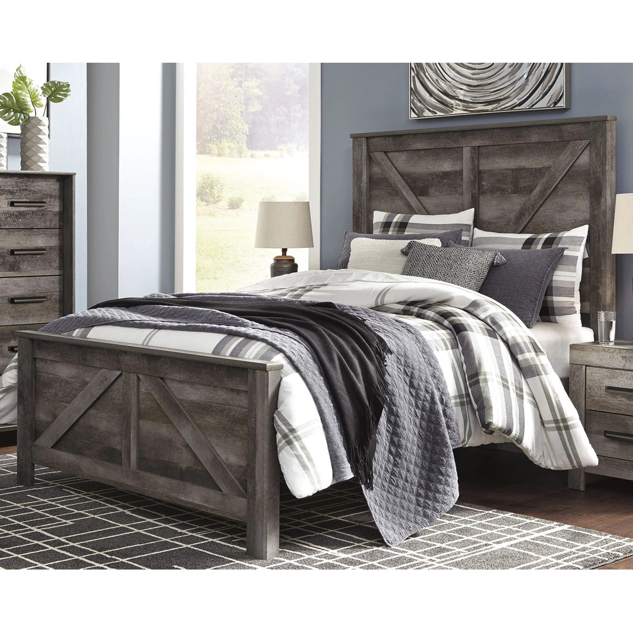 Wynnlow Crossbuck Panel Bed - Gray - Image 9