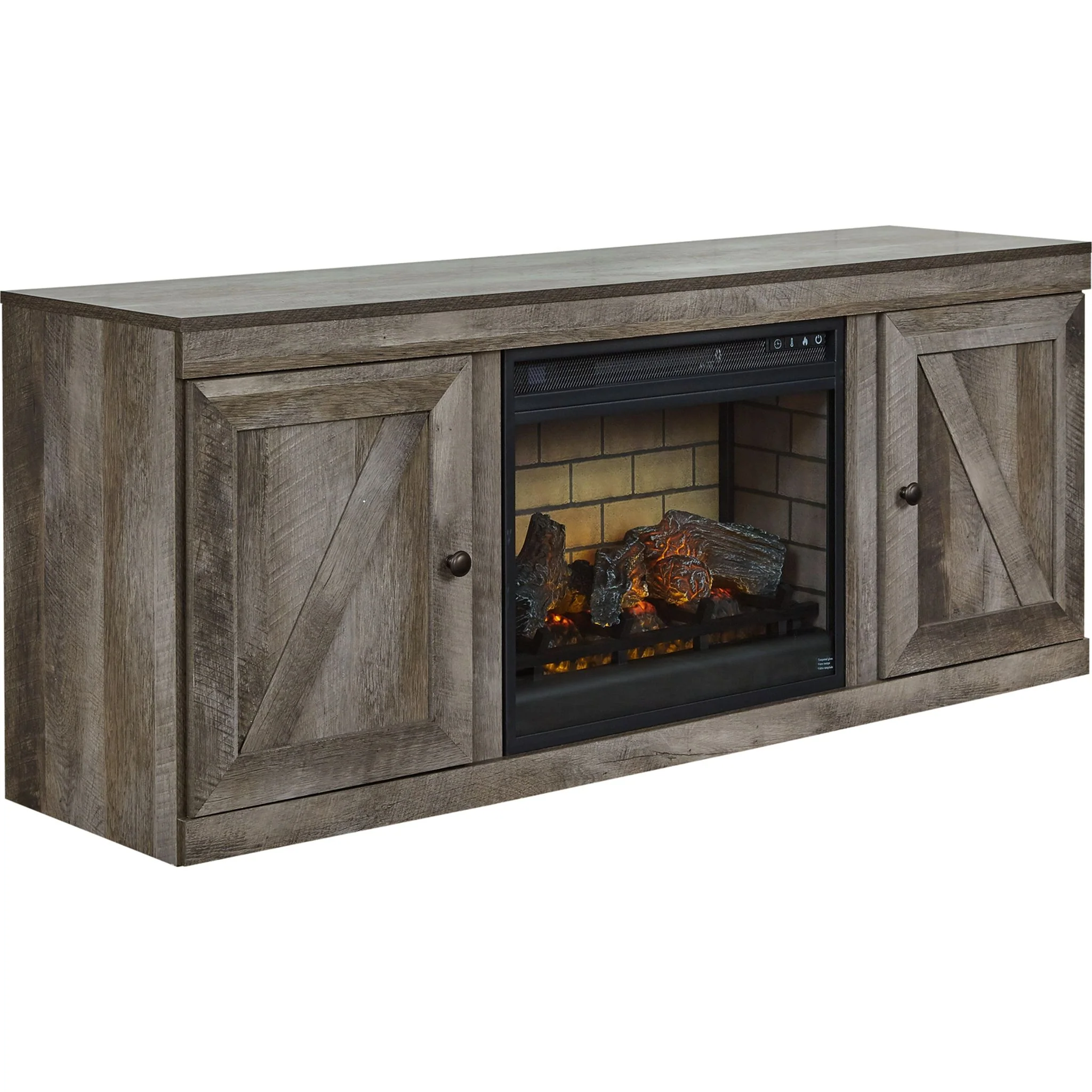 Wynnlow TV Stand with Fireplace - Gray