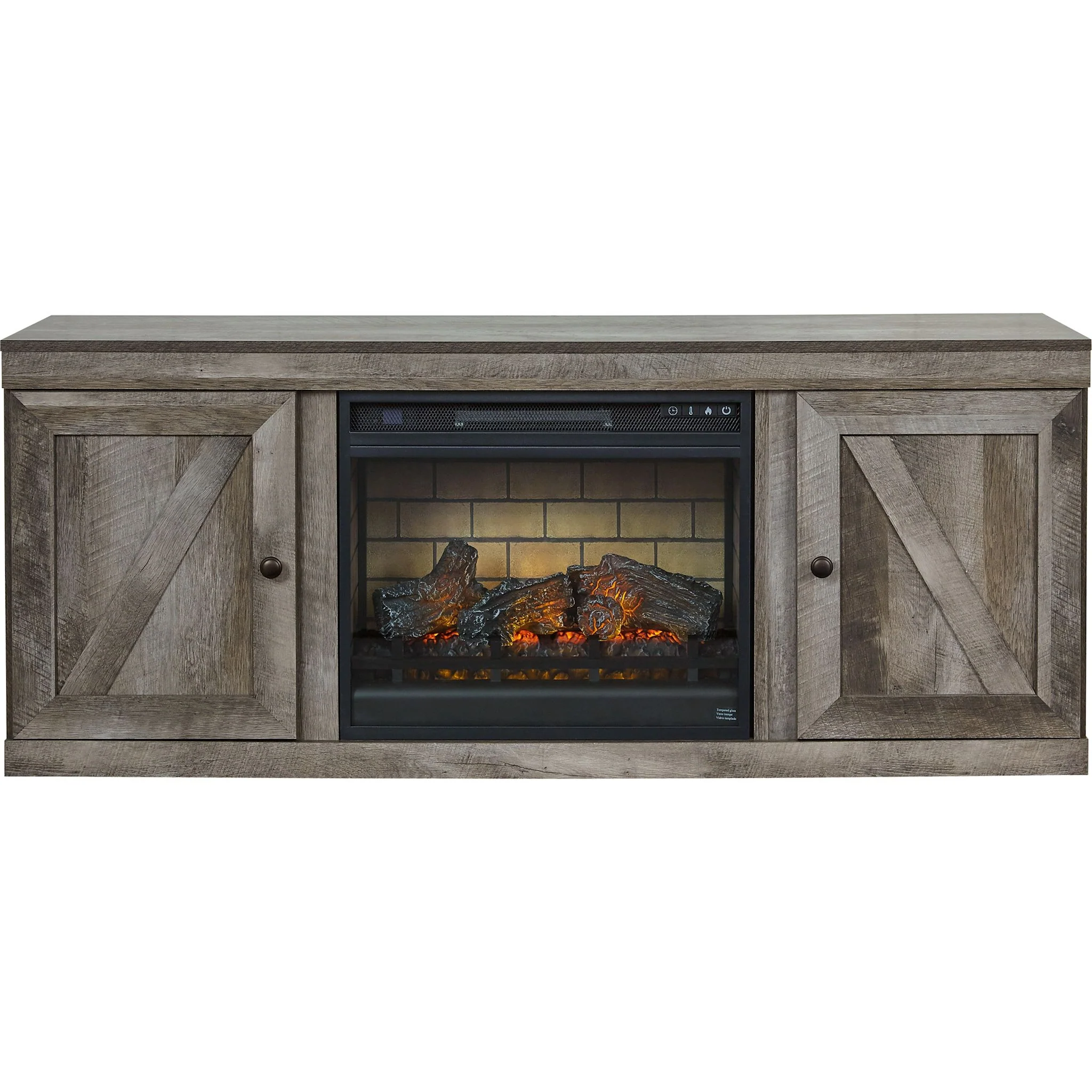 Wynnlow TV Stand with Fireplace - Gray - Image 3