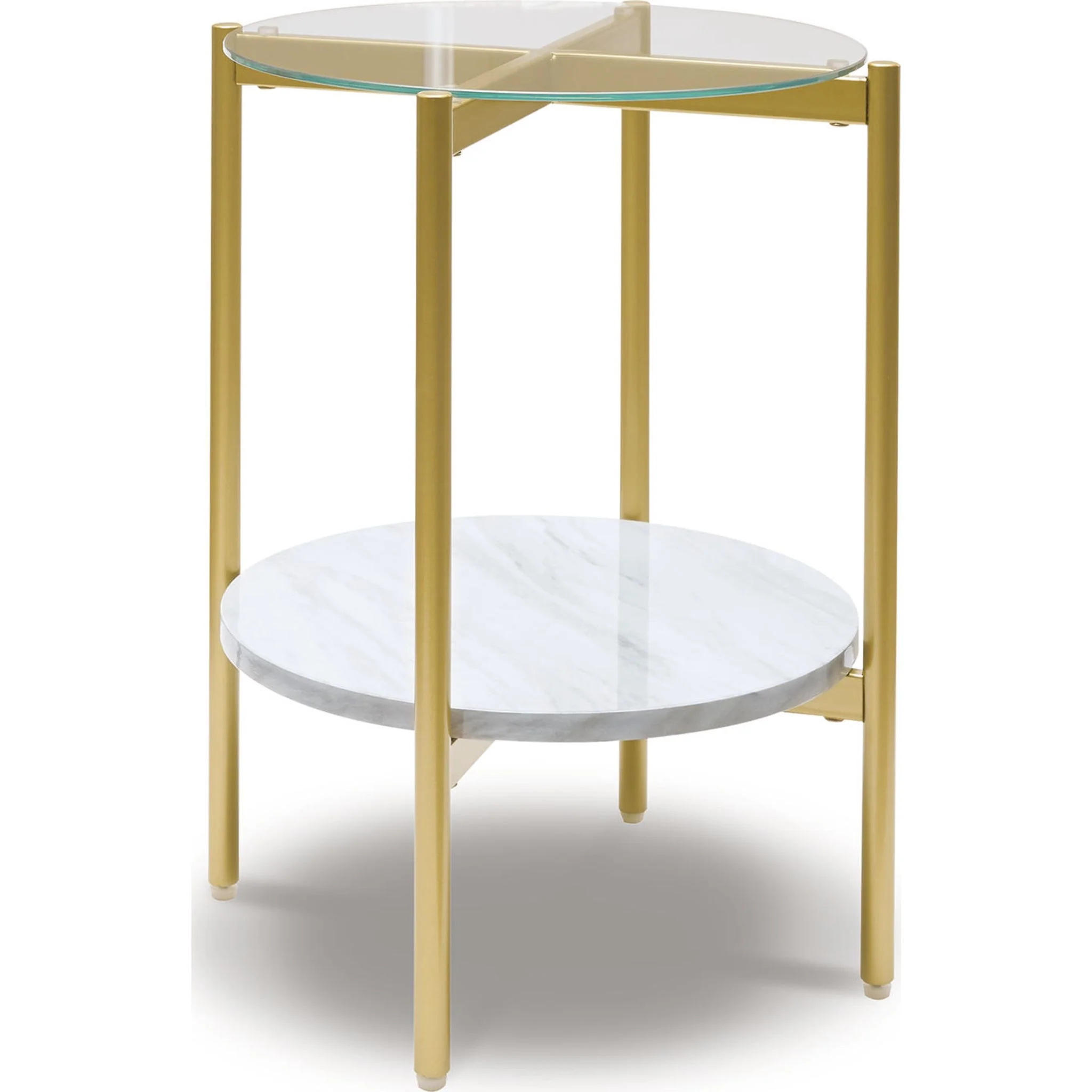 Wynora End Table - White/Gold
