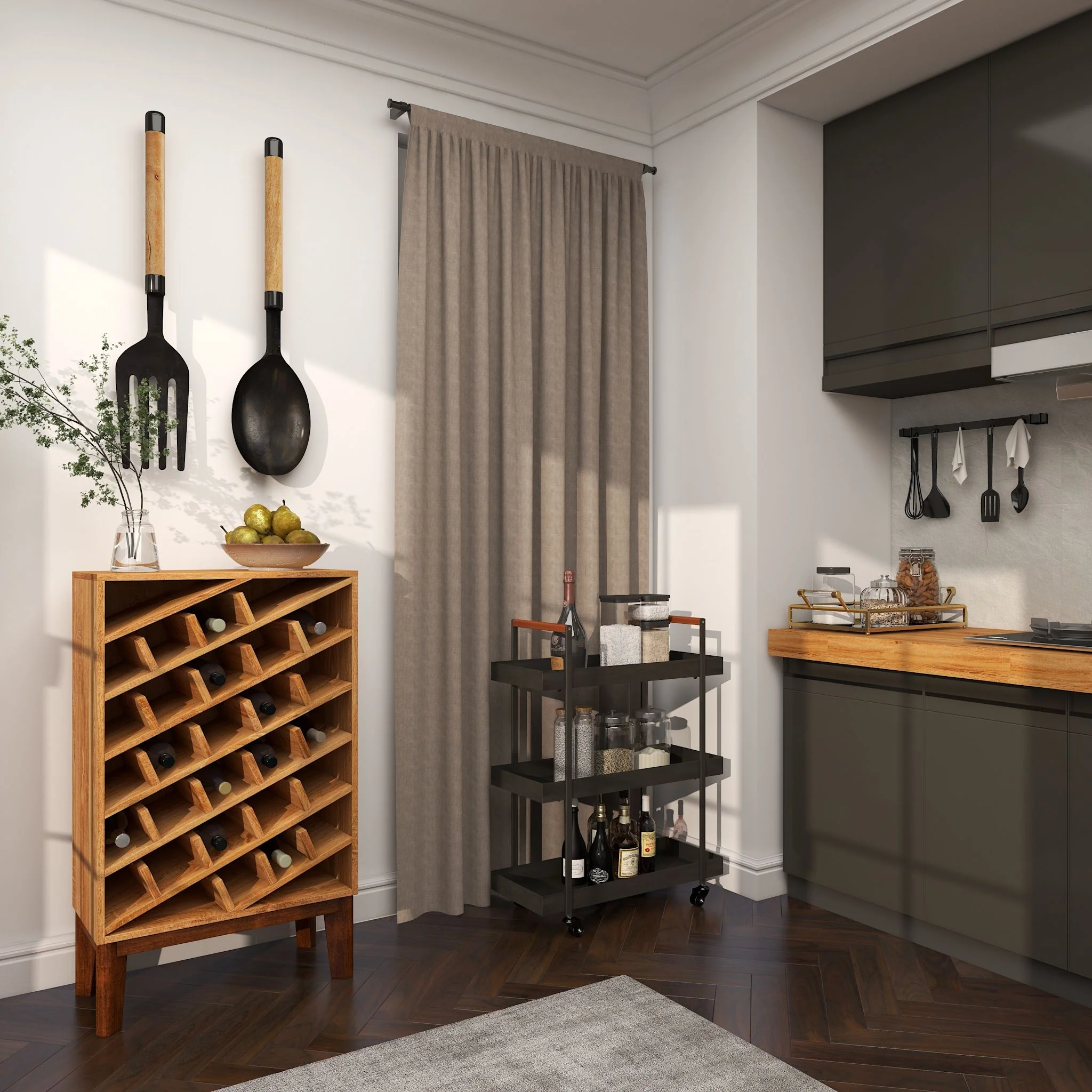 Xiomara Wine Cabinet - Brown - Image 10