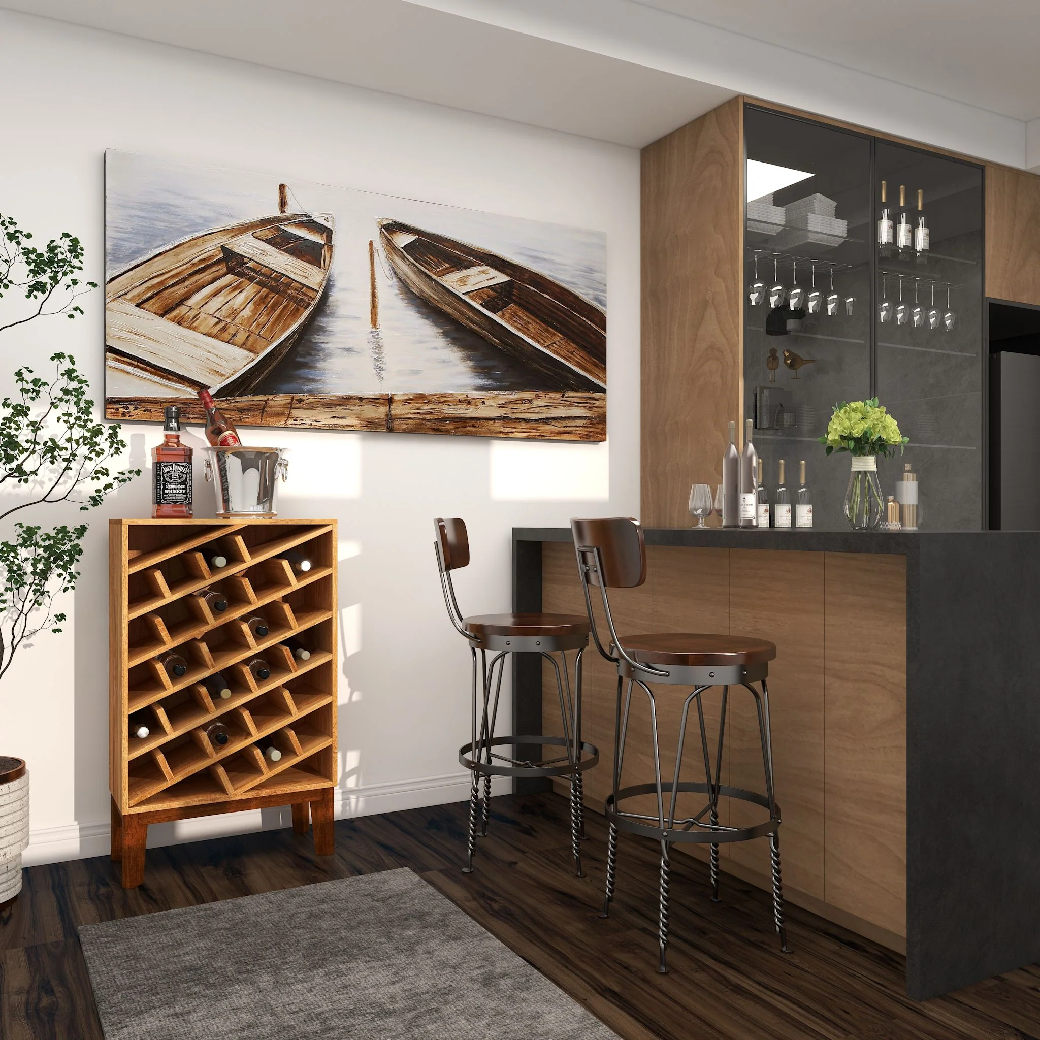 Xiomara Wine Cabinet - Brown - Image 11