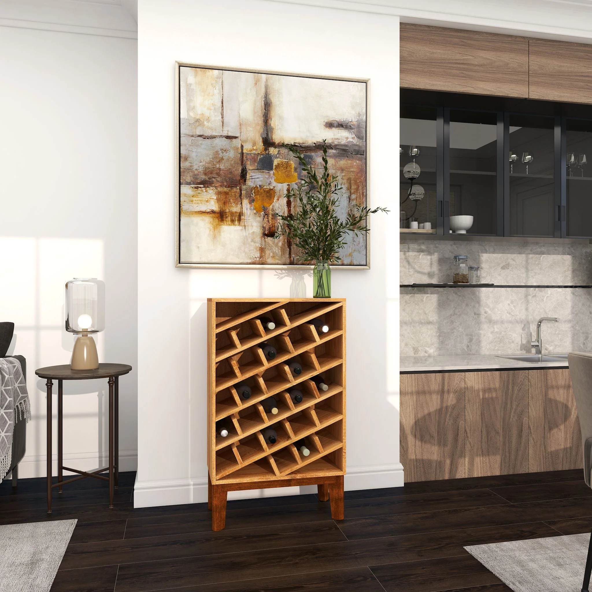 Xiomara Wine Cabinet - Brown - Image 9