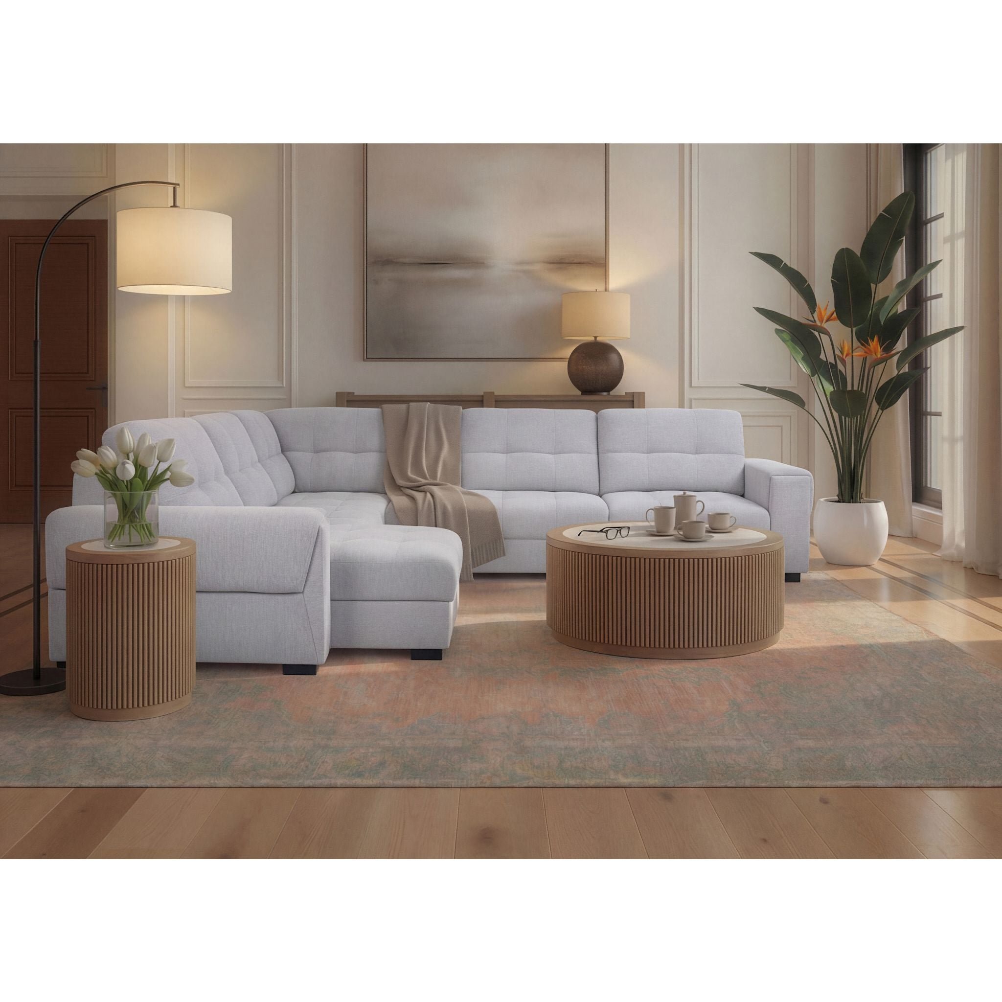 Xpand 5 Piece Power Modular Sectional - Sahara Arctic - Image 2