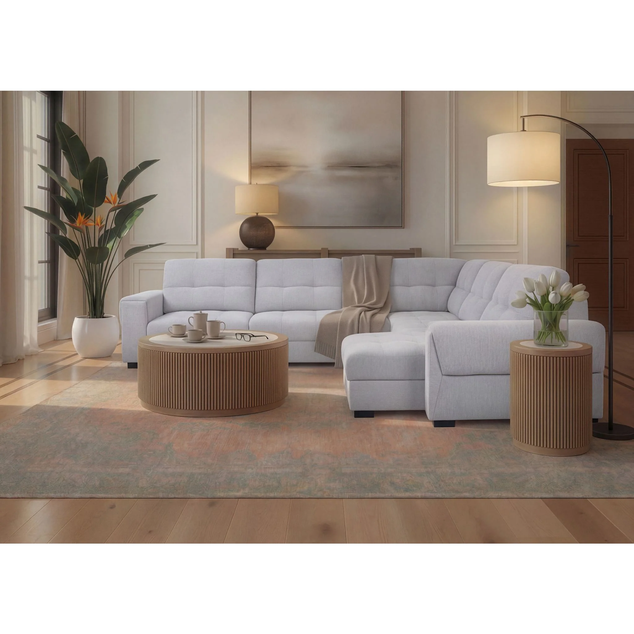 Xpand 5 Piece Power Modular Sectional - Sahara Arctic - Image 2
