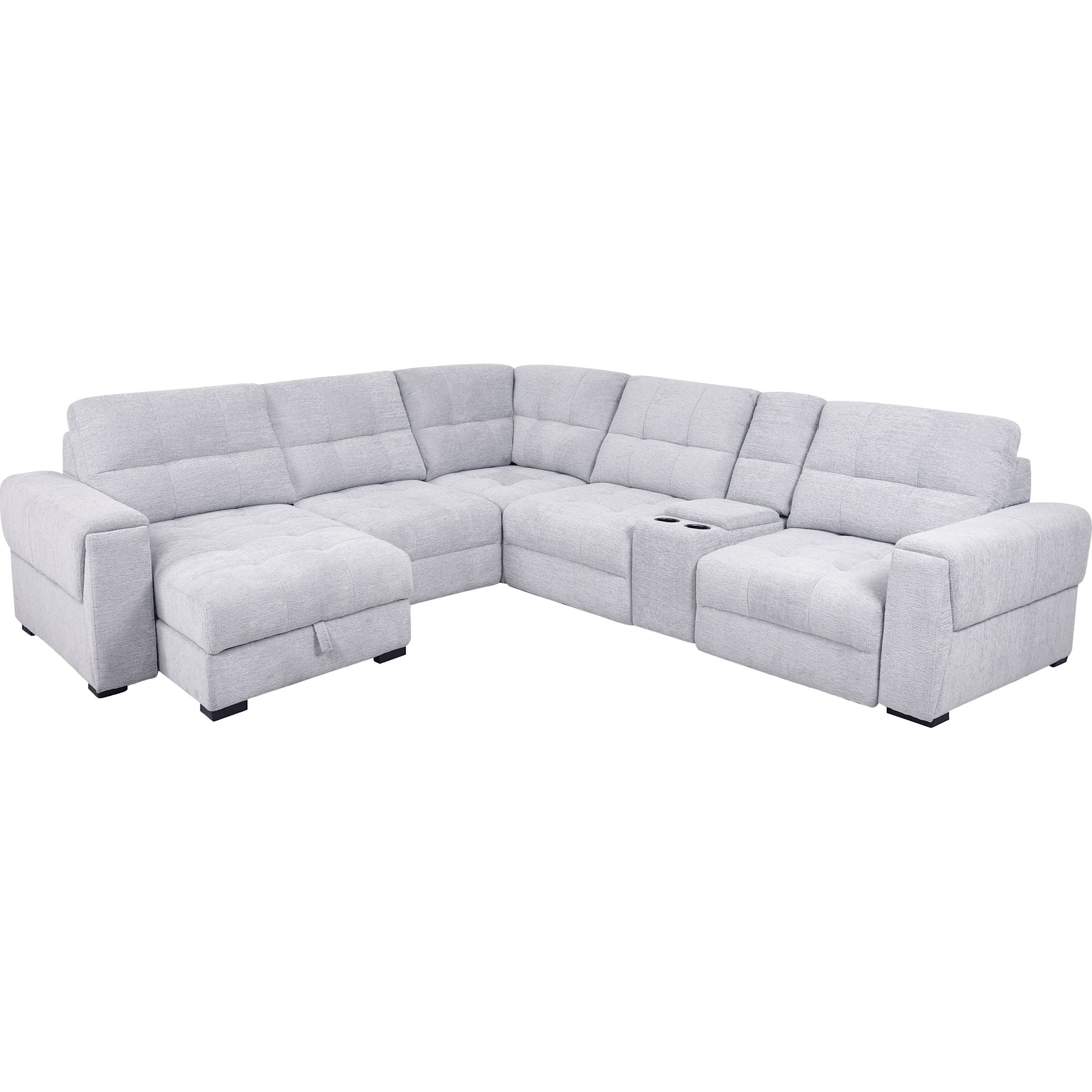 Xpand 6 Piece Power Modular Sectional - Sahara Arctic