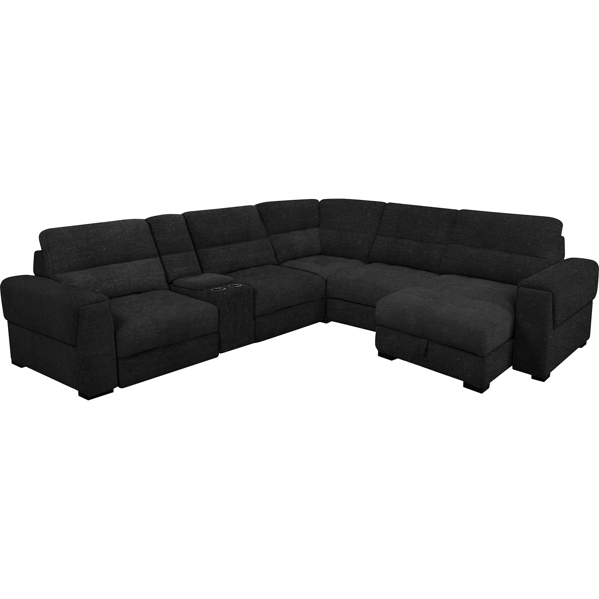 Xpand 6 Piece Power Modular Sectional - Sahara Ebony
