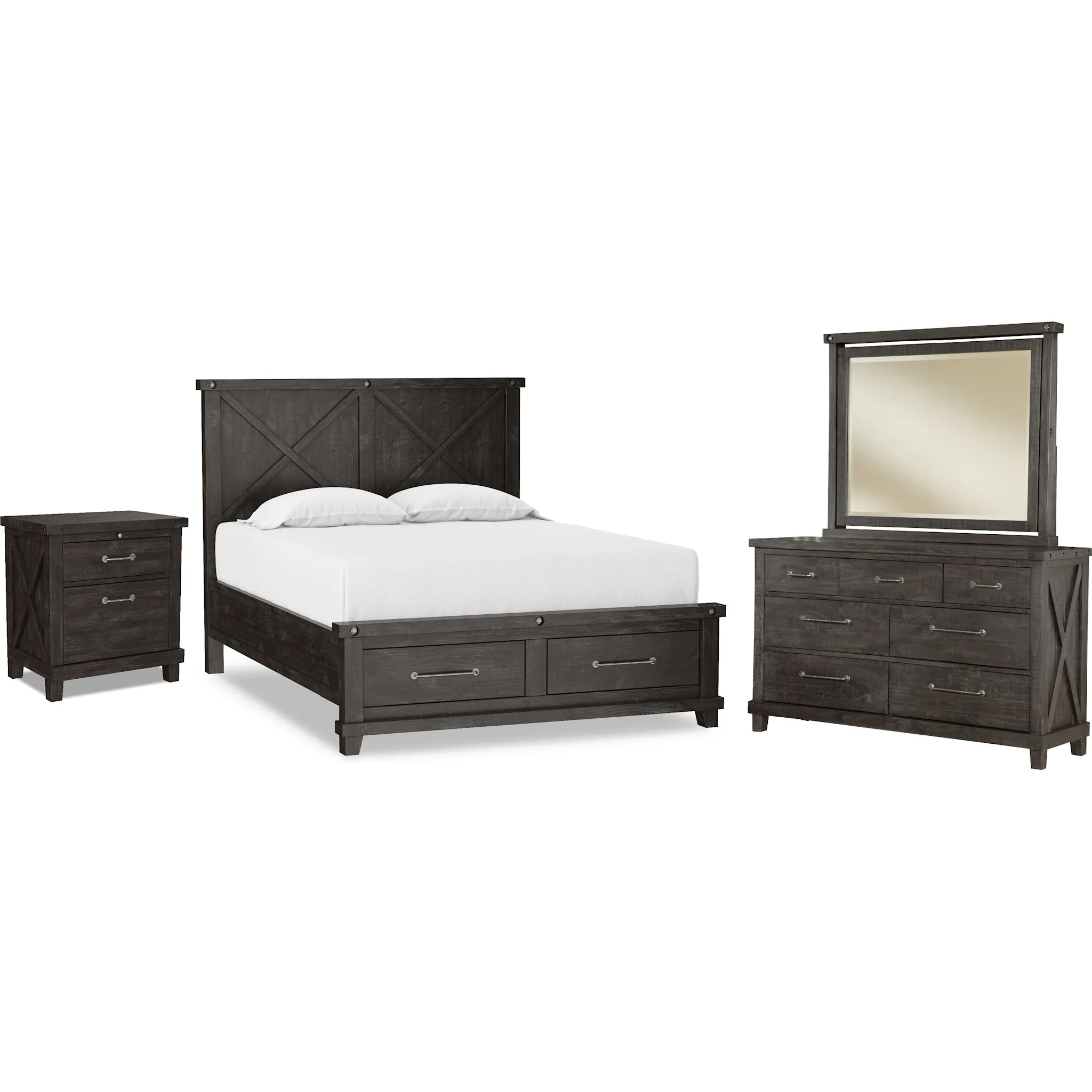 Yosemite 6 Piece Full Storage Bedroom - Cafe