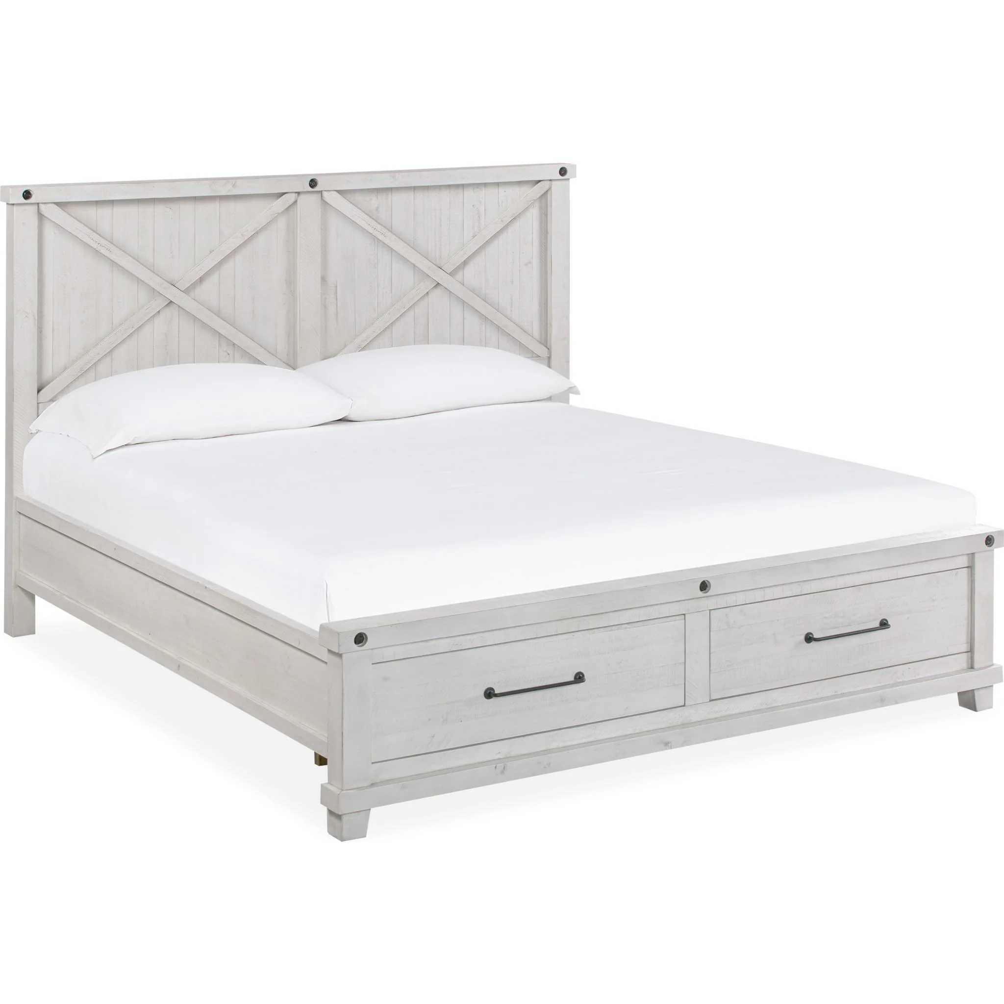 Yosemite 6 Piece Full Storage Bedroom - Rustic White - Image 2