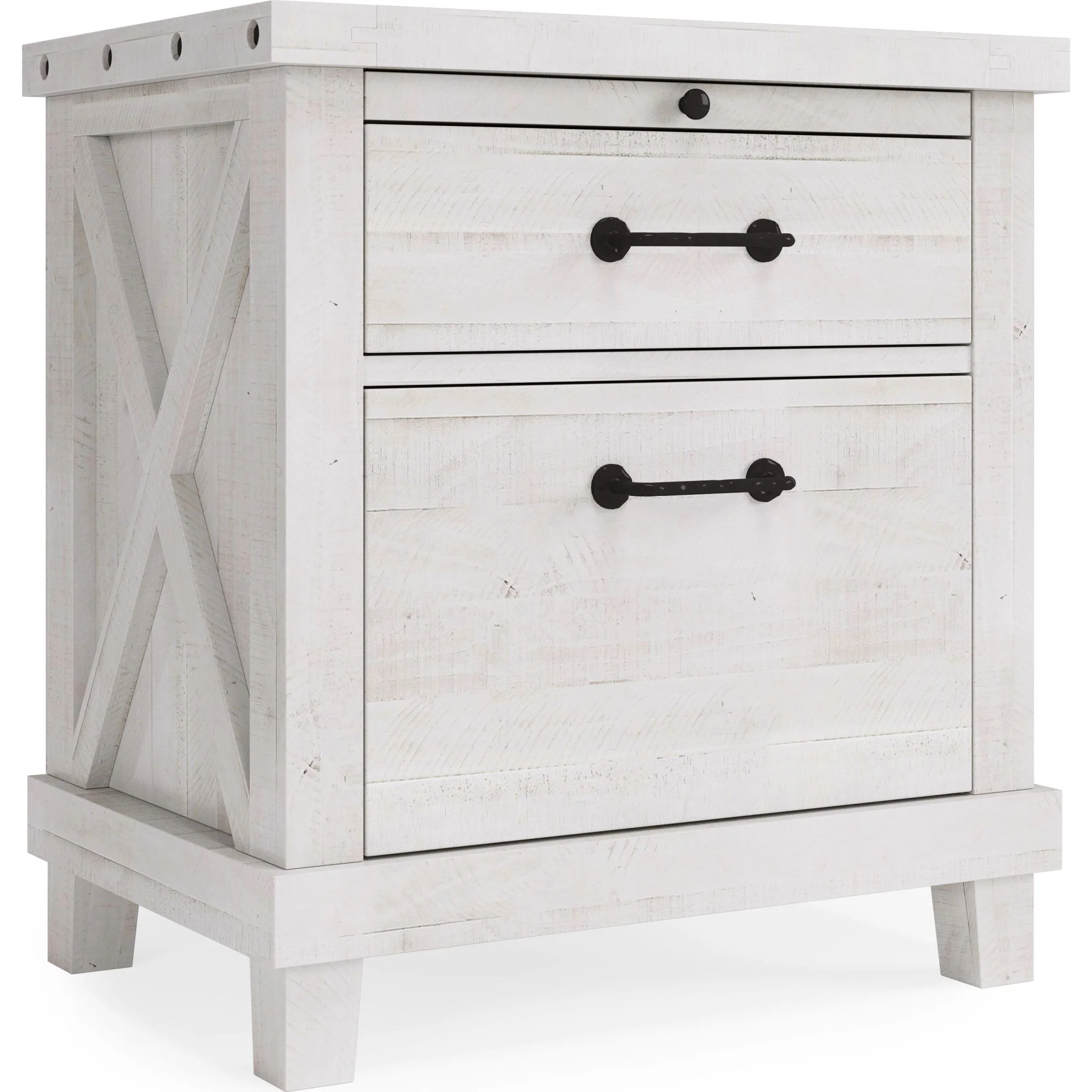 Yosemite 6 Piece Queen Storage Bedroom - Rustic White - Image 4