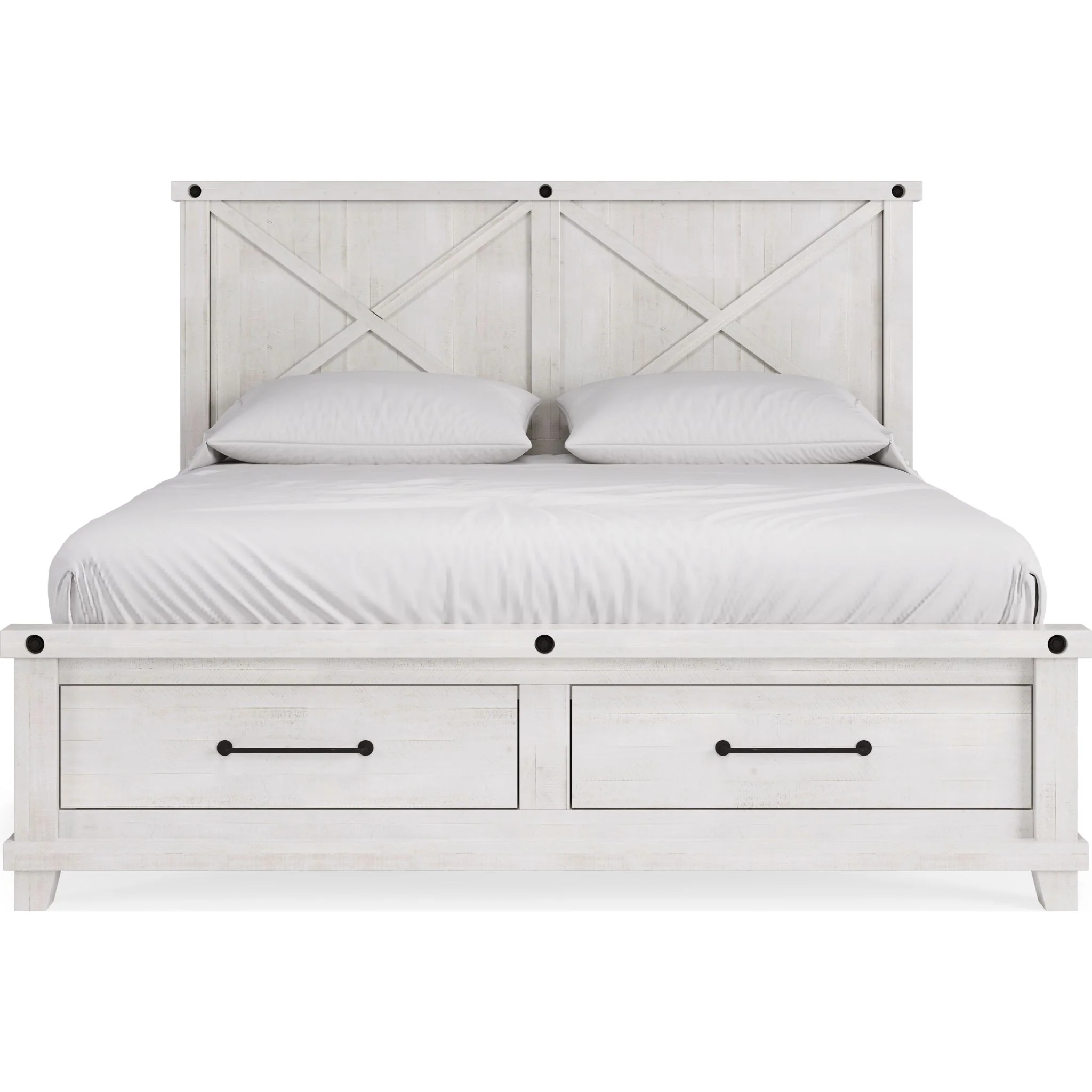 Yosemite Queen Storage Bed - Rustic White - Image 3