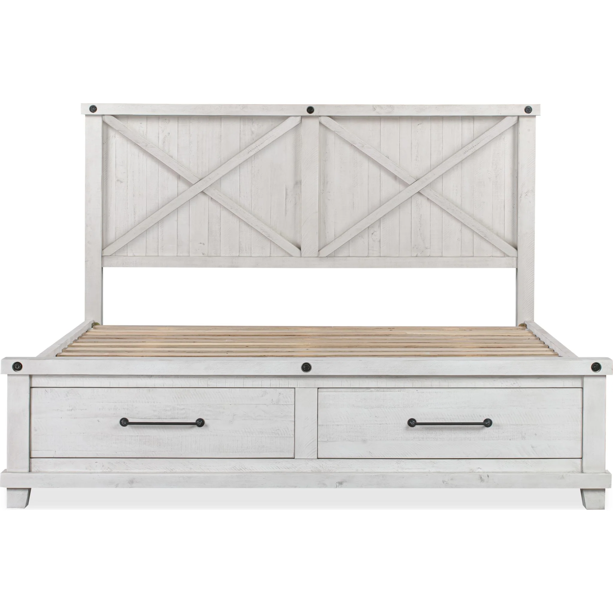 Yosemite Queen Storage Bed - Rustic White - Image 4