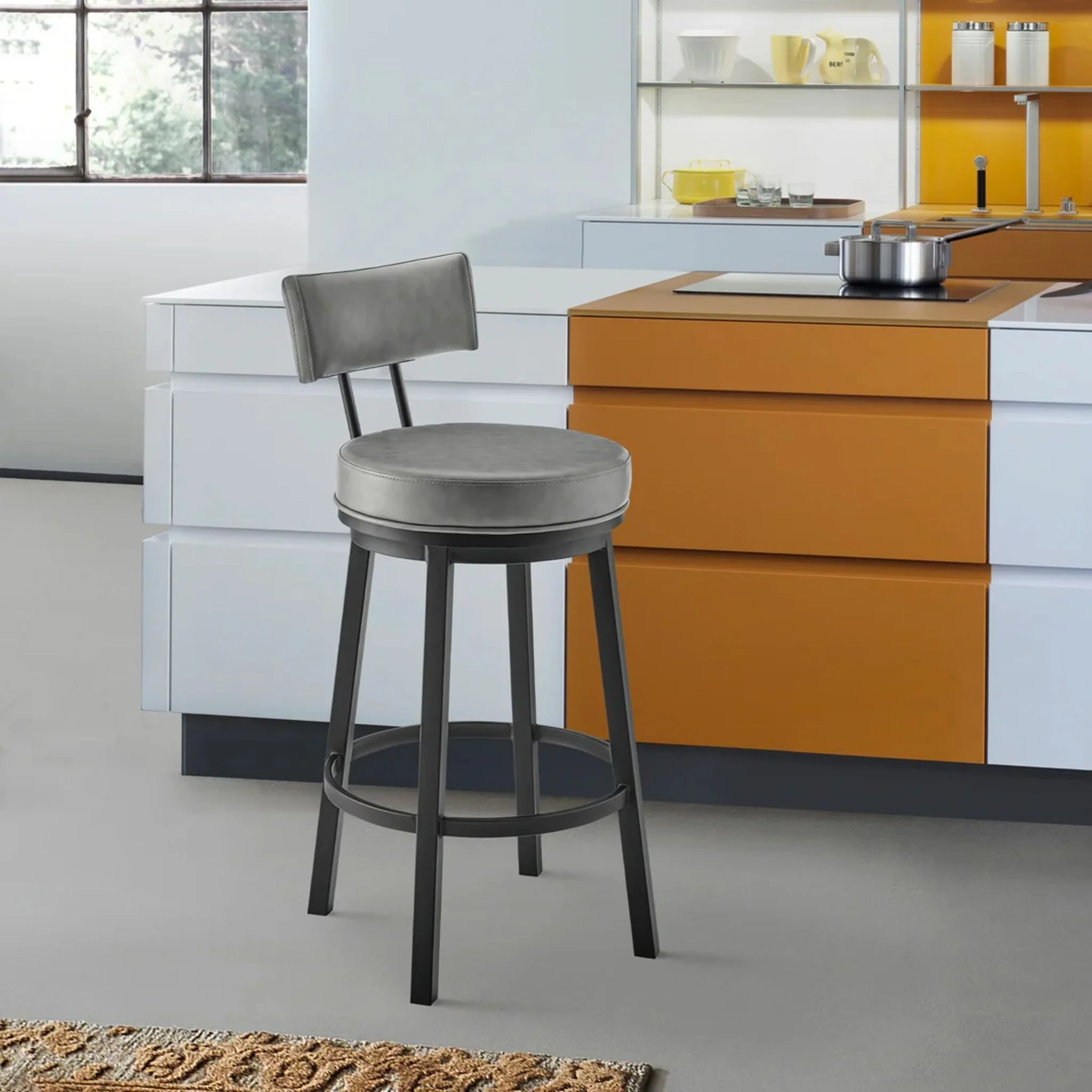 Zelda Counter Height Stool - Vintage Grey - (LCZABABLKVGRY26) - Image 2