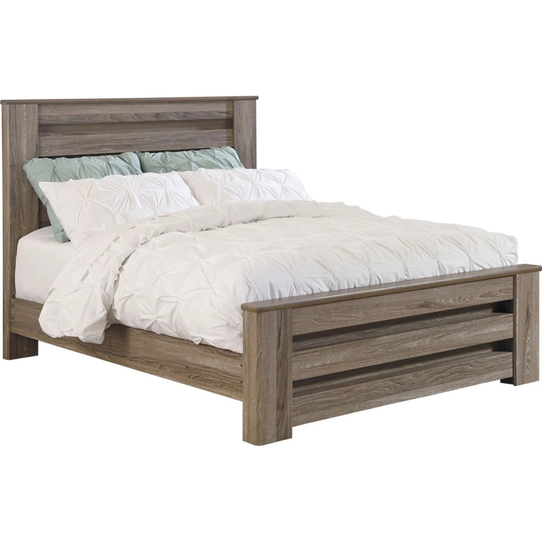 Zelen 5 Piece Queen Panel Bedroom - Warm Grey - Image 4