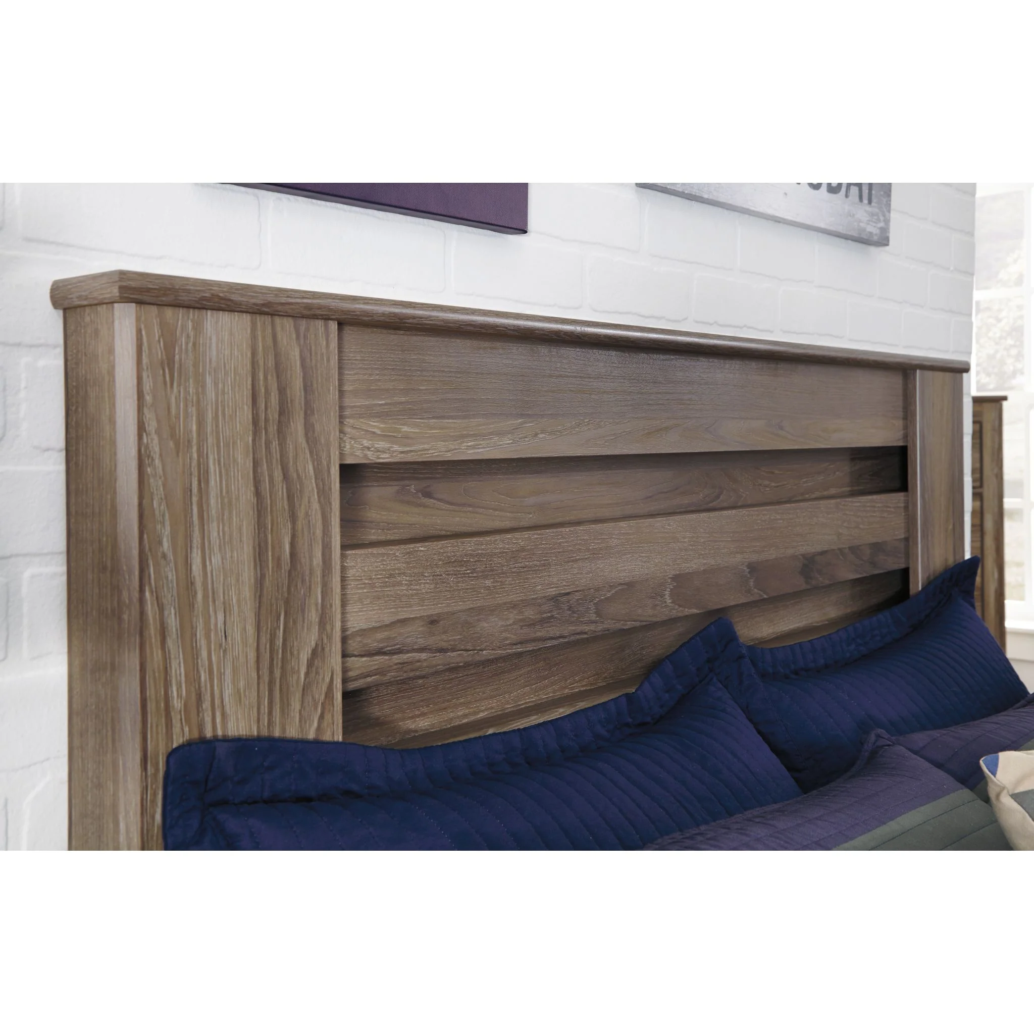 Zelen 5 Piece Queen Panel Bedroom - Warm Grey - Image 6