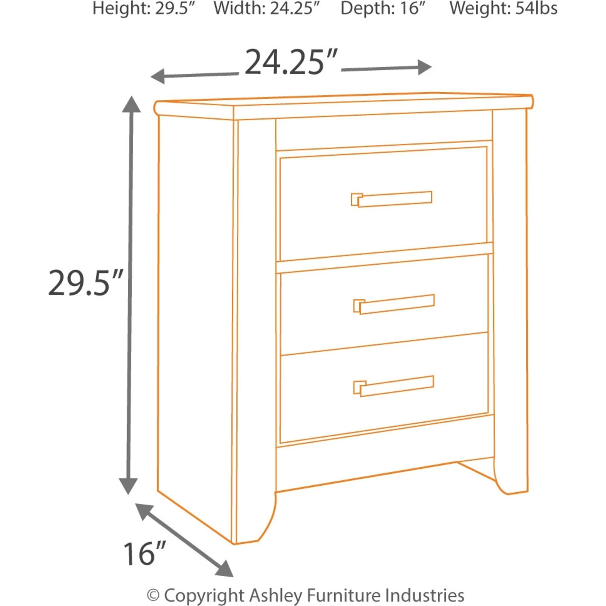 Zelen Nightstand - Warm Grey - Image 9