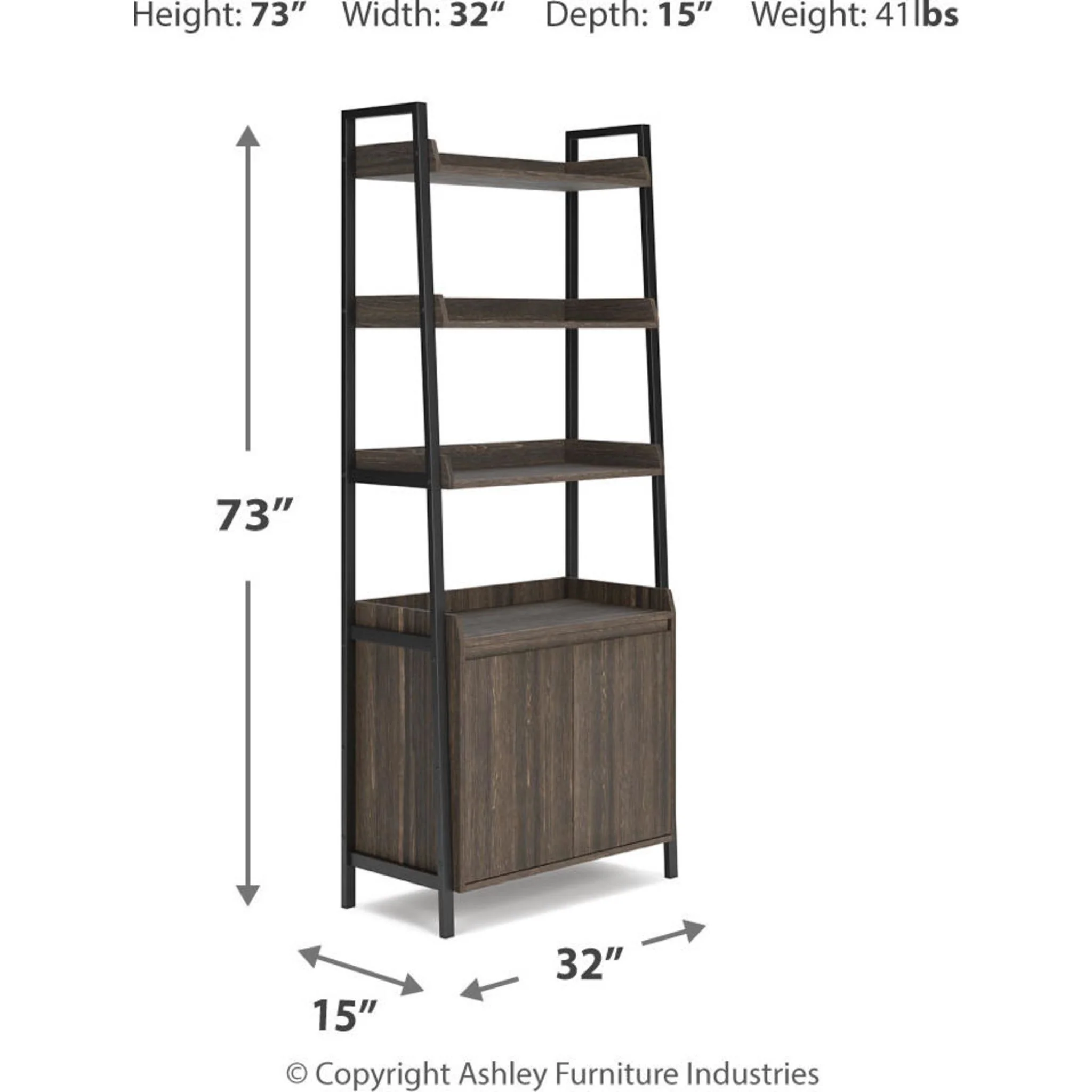 Zendex Bookcase - Dark Brown - Image 5