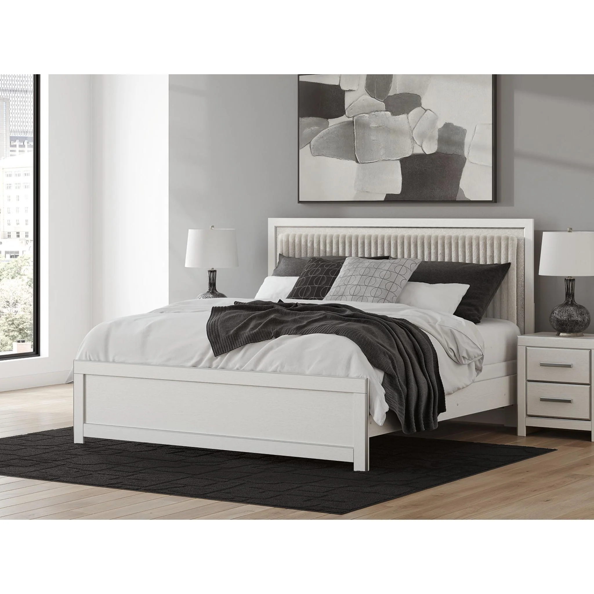 Zuraleus King Upholstered Bed - White - Image 2