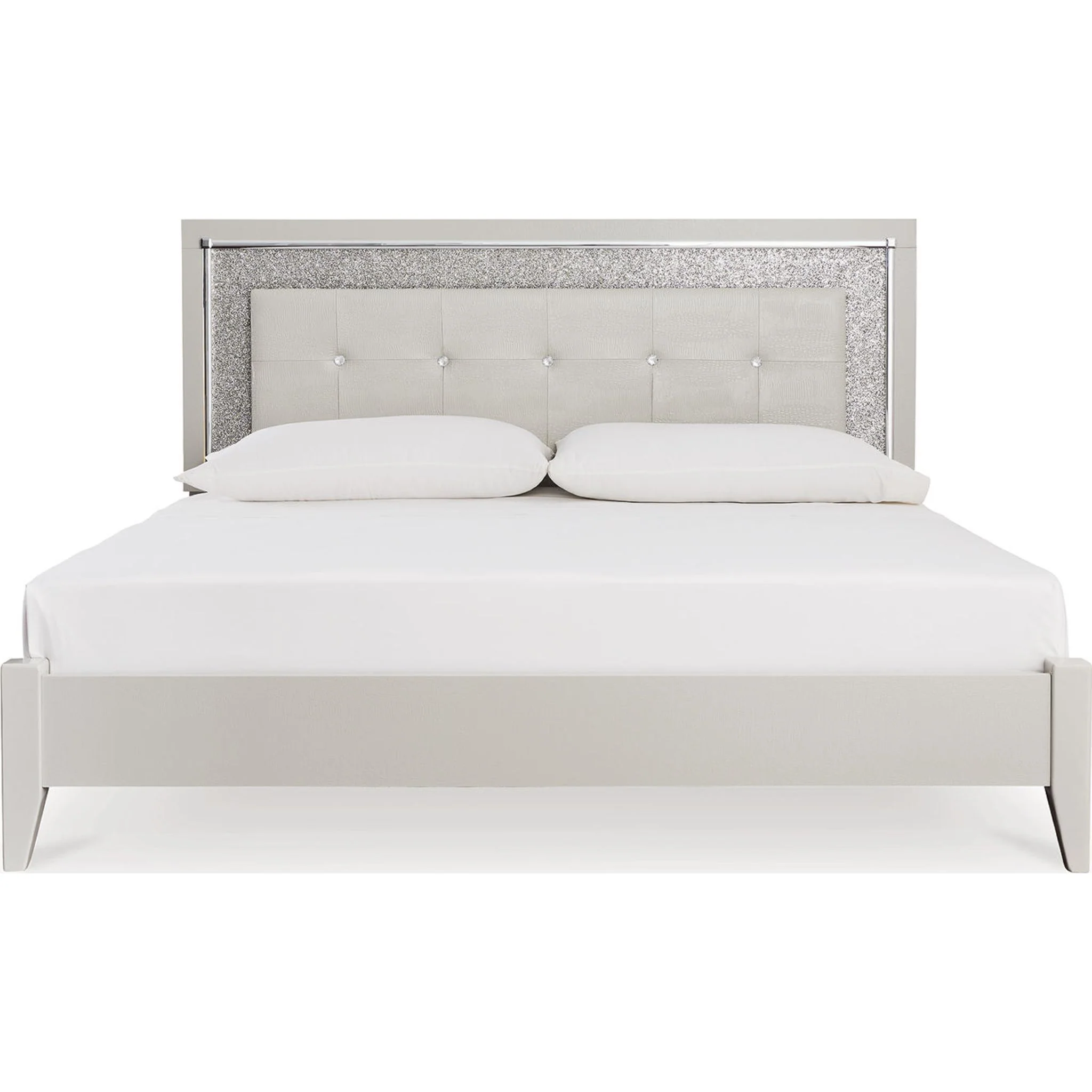 Zyniden King Upholstered Bed - Silver - Image 2